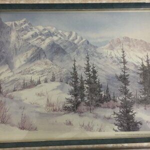 Marilyn Kinsella* Goat Mountain And Yamnuska Landscape Watercolor Print* 11x9"